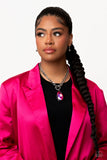 Paparazzi Necklace - Edgy Exaggeration - Pink Gem