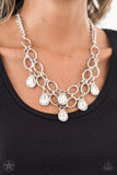 Paparazzi Necklace - Show Stopping Shimmer - White Rhinestone & Silver Chain