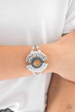 Paparazzi Bracelet - Incredibly Indie - Brown Bead Silver Cuff