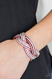 Bring On The Bling Rhinestone Red Bracelet