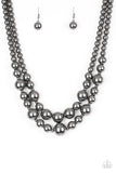 Paparazzi Necklace - I Double Dare You - Gunmetal Black Bead