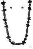 Paparazzi Necklace - Cozumel Coast - Black Wood Bead