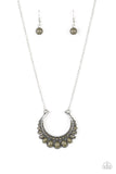 Count To ZEN Green Necklace/Earring Set - Paparazzi Accessories Pendant Necklace