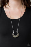 Count To ZEN Green Necklace/Earring Set - Paparazzi Accessories Pendant Necklace