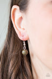 Count To ZEN Green Necklace/Earring Set - Paparazzi Accessories Pendant Necklace