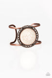 Paparazzi Bracelet - Rodeo Rage - White Stone Copper Cuff Bracelet