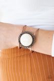 Paparazzi Bracelet - Rodeo Rage - White Stone Copper Cuff Bracelet