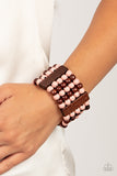 Paparazzi Bracelet - Island Soul - Pink Wood Bead