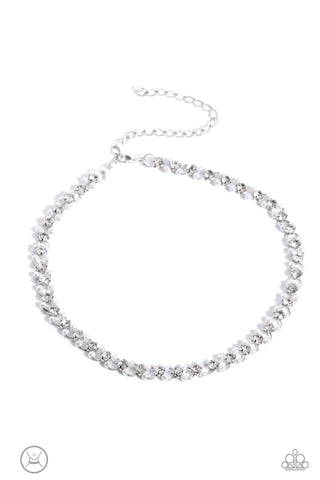 Paparazzi Necklace - Classy Couture - White Pearl Gem Choker