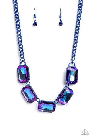 Paparazzi Necklace - Emerald City Couture - Blue Gem Chain