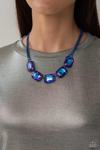 Paparazzi Necklace - Emerald City Couture - Blue Gem Chain