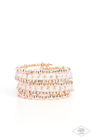 Paparazzi Bracelet - ICE Knowing You - Rose Gold Bead