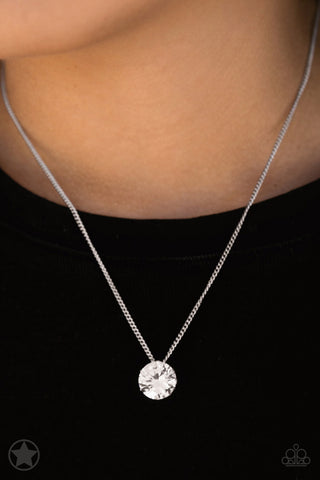 What A Gem White Rhinestone Silver Chain Necklace