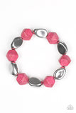 Paparazzi Bracelet - Rock Candy Canyons - Pink Stone Bead