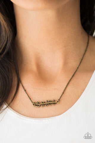 Paparazzi Necklace - Beautifully Branching - Brass Leaf