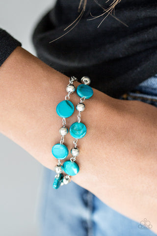 paparazzi all dressed uptown brown Ornamental Outfit - Brown Pearl UV Silver Bead Stretchy Bracelet