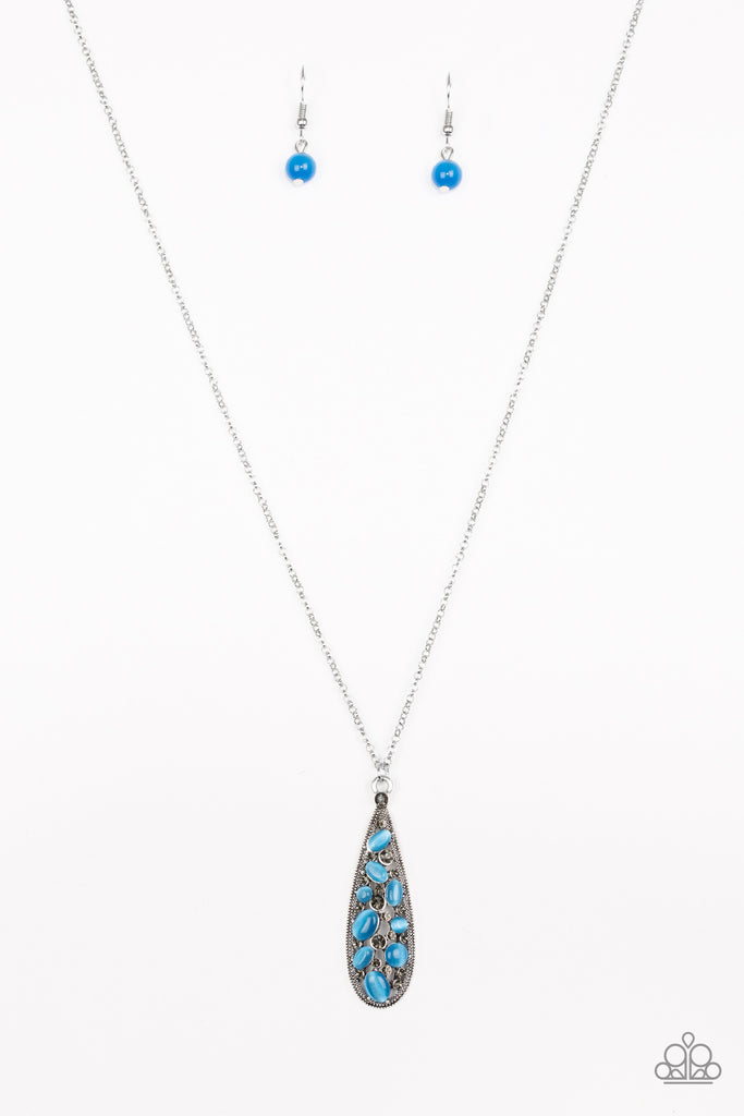 Dazzle The Crowd Blue Gemstone Necklace - Paparazzi Accessories - Bling  With Dawn