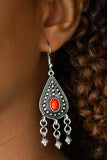 Paparazzi Earrings - Sahara Song - Red Bead