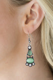 Push Your LUXE Green Moonstone Ornate Silver Earrings