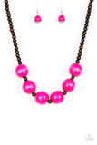 Paparazzi Necklace - Oh My Miami - Pink Wood Bead
