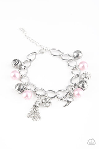 Paparazzi Bracelet - Lady Love Dove - Pink Bead