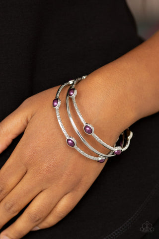 Paparazzi Bracelet - Bangle Belle - Purple Bead