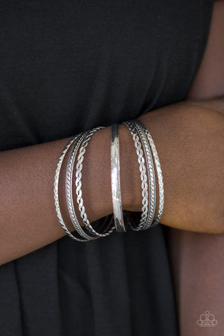 Rattle and Roll Silver Bangle Bracelets