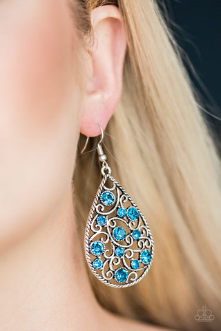 Certainly Courtier Blue Rhinestone Earrings