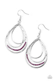 Paparazzi Earrings - Start Each Day With Sparkle - Purple Rhinestone