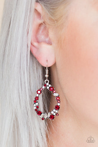 Crushing Couture Red Rhinestone Earrings