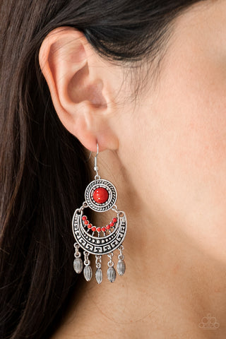 Paparazzi Earrings - Mantra to Mantra - Red Bead