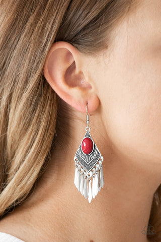 Ornate Mostly Monte-ZUMBA Red Earrings