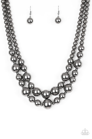 Paparazzi Necklace - I Double Dare You - Gunmetal Black Bead