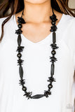 Paparazzi Necklace - Cozumel Coast - Black Wood Bead