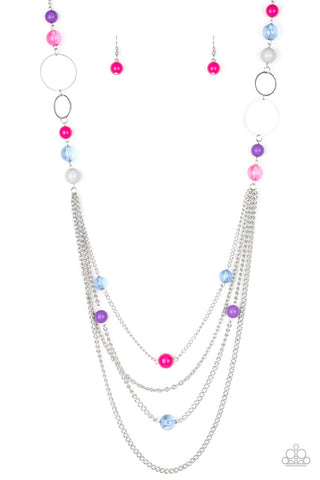 Paparazzi Necklace - Bubbly Bright - Multi Colored Bead
