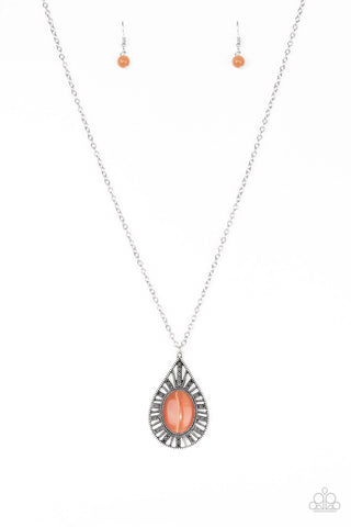 Total Tranquility Orange Necklace/Earring Set