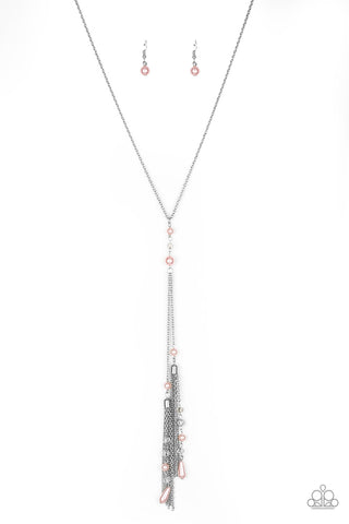 Paparazzi Necklace - Timeless Tassels - Pink Bead