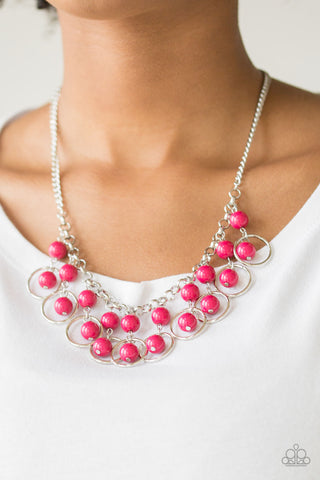Paparazzi Necklace - Really Rococo - Pink Bead