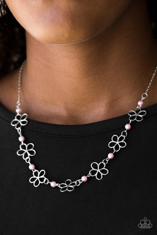 Paparazzi Necklace - Always Abloom - Pink Bead Flower