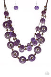 Paparazzi Necklace - Catalina Coastin - Purple Wood Bead