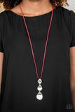Paparazzi Necklace - Embrace The Journey - Red Suede Cord