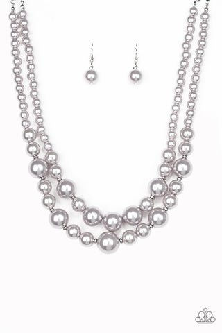 Paparazzi Necklace - The More The Modest - Silver Pearl Bead