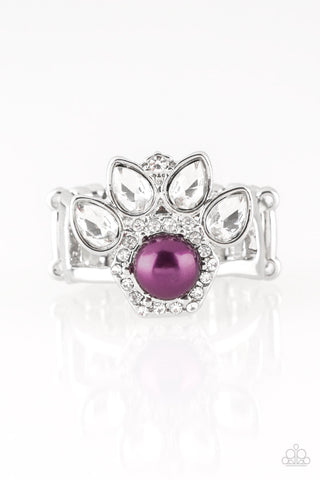 Paparazzi Ring - Crown Coronation - Purple Pearl Bead