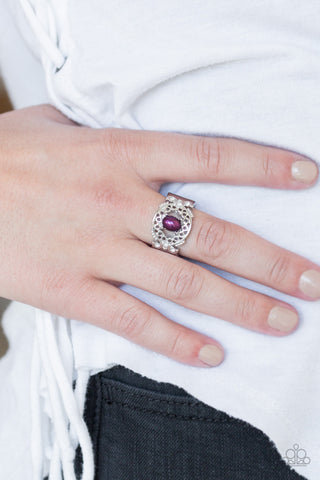 Paparazzi Ring - Mod Modest - Purple Bead