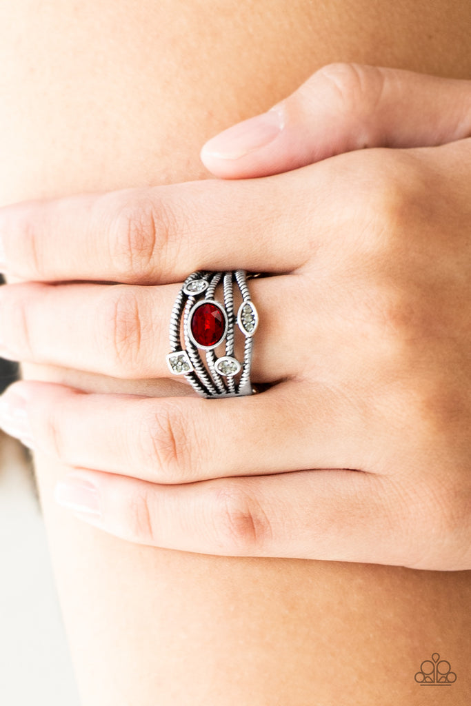 Red rhinestone online ring paparazzi