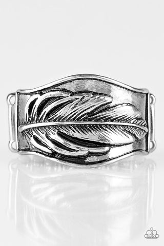 Paparazzi Ring - Fly Home - Silver Feather