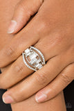 Paparazzi Ring - Treasure Chest Charm - White Rhinestone