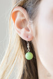 Light green single bead earring.