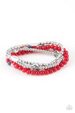 Paparazzi Bracelet - Blooming Buttercups - Red Bead