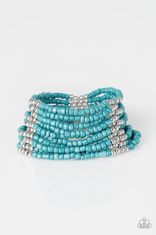 Paparazzi Bracelet - Outback Odyssey - Turquoise Blue Seed Bead